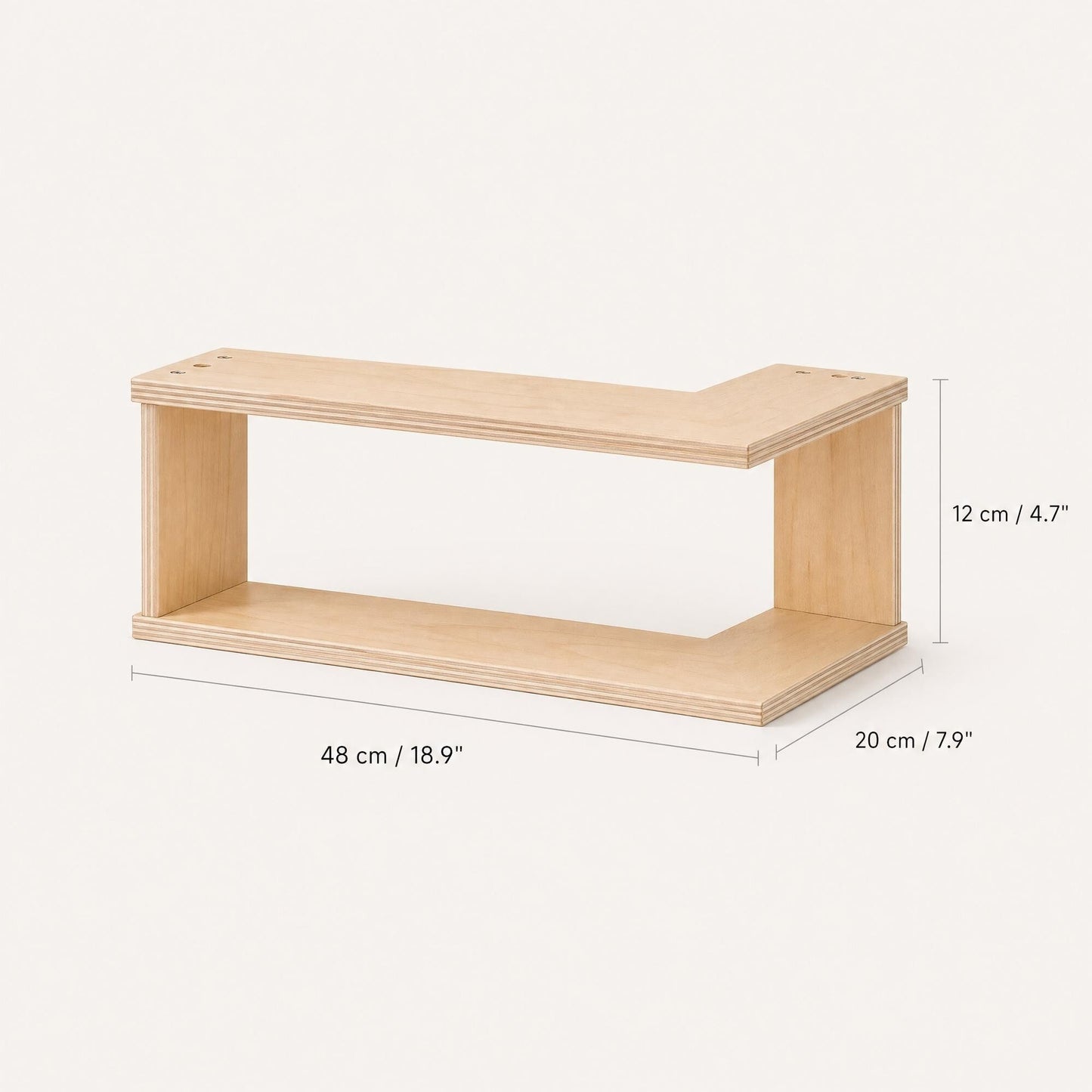 Corner Floating Wood Shelf – Wall Mounted Display Rack for Plants and Ornaments