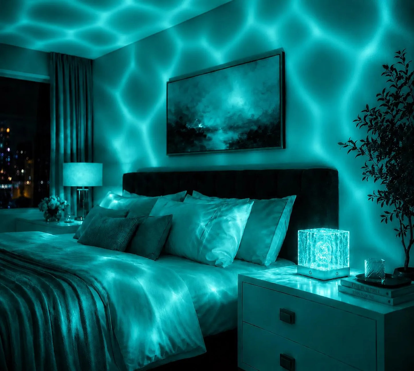Water Wave Projector Lamp, 16 Color Crystal LED Night Light